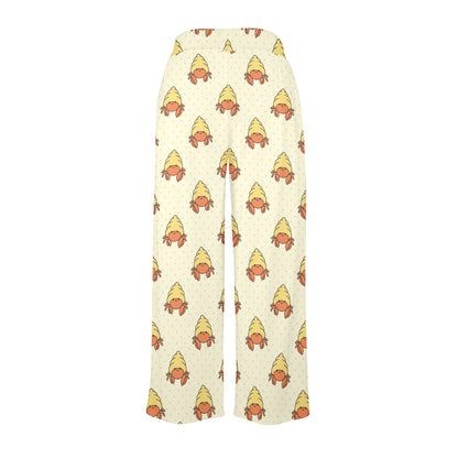 Hermit Crab Design Print Pattern JJ0340 Women's Wide Leg Lounge Pants