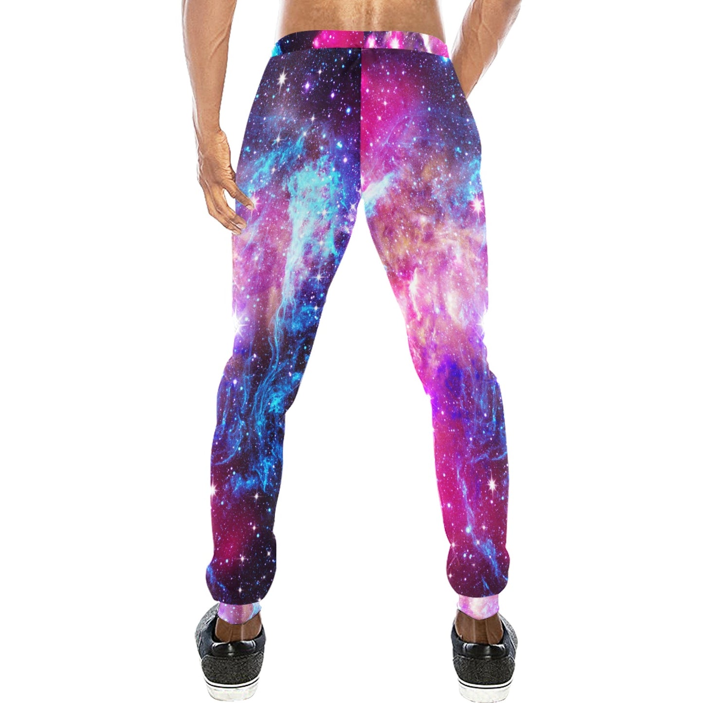 Galaxy Night Purple Space Print Men's Sweatpants