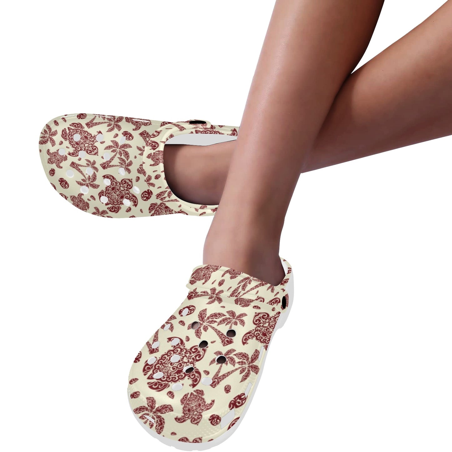 Polynesian Tattoo Turtle Themed Unisex Clogs Shoes