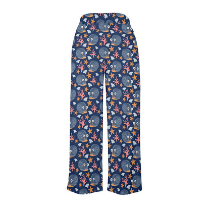 Snail Print Design LKS402 Women's Wide Leg Lounge Pants
