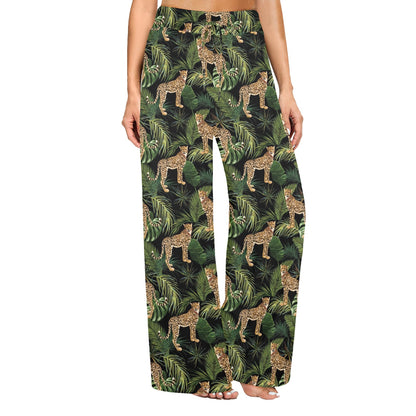 Cheetah Pattern Print Design 05 Women's Wide Leg Lounge Pants