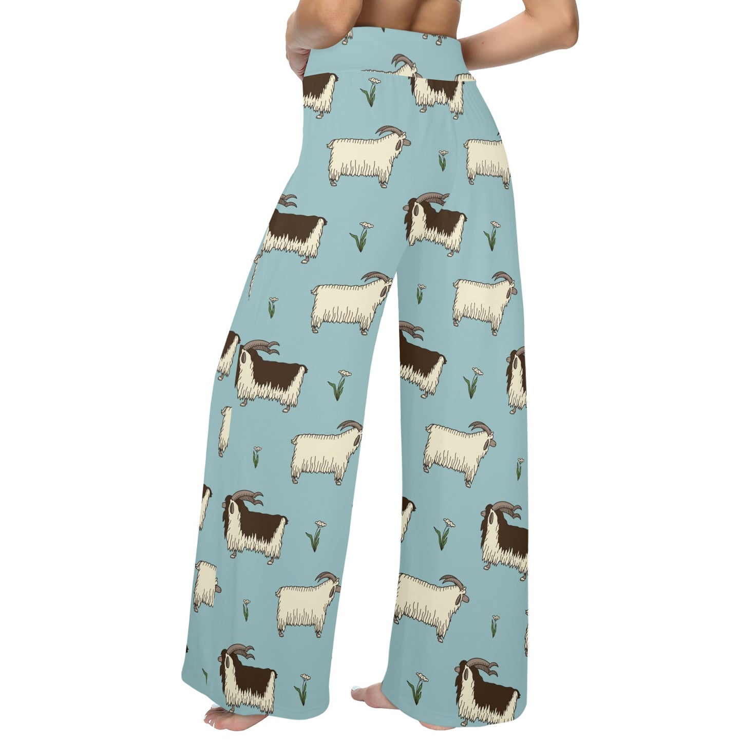 Goat Pattern Print Design 02 Women's Wide Leg Lounge Pants