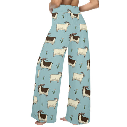 Goat Pattern Print Design 02 Women's Wide Leg Lounge Pants