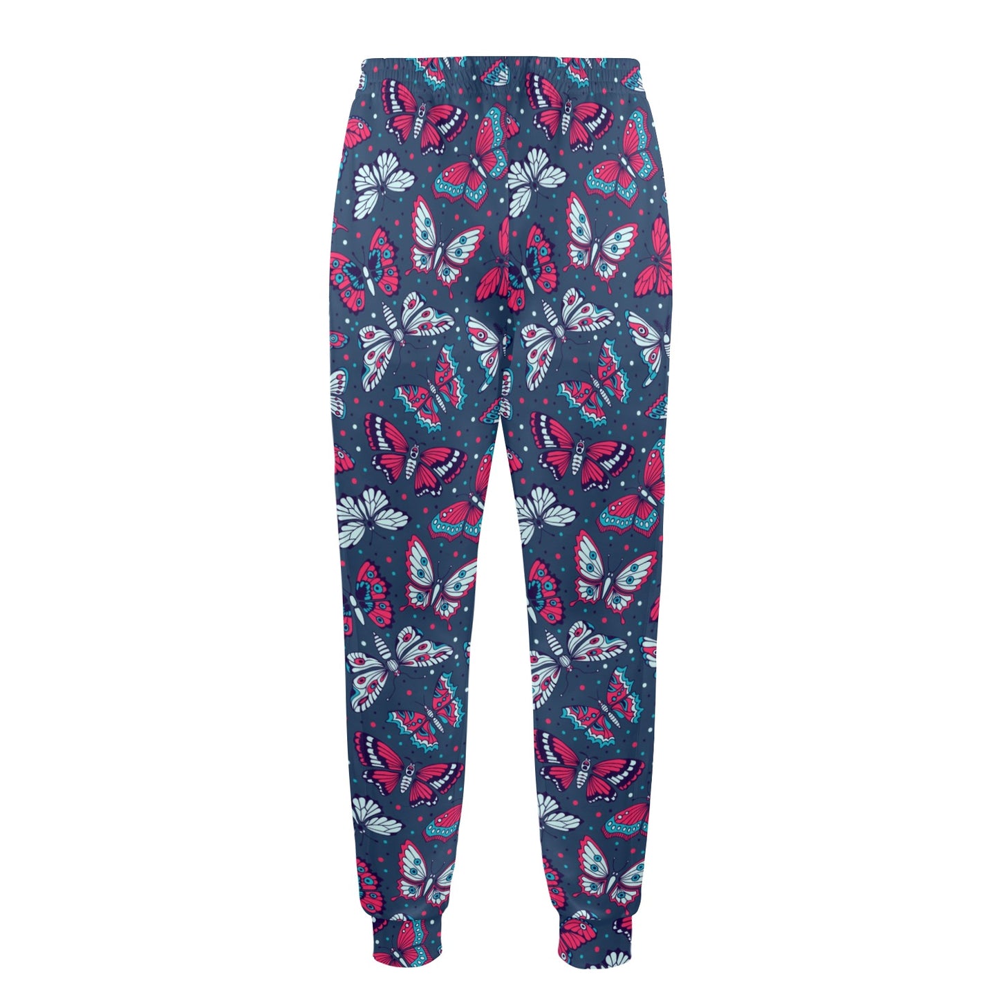 Butterfly Red Deep Blue Print Pattern Men's Casual Track Pants