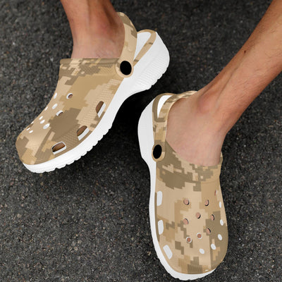 ACU Digital Desert Camouflage Unisex Clogs Shoes