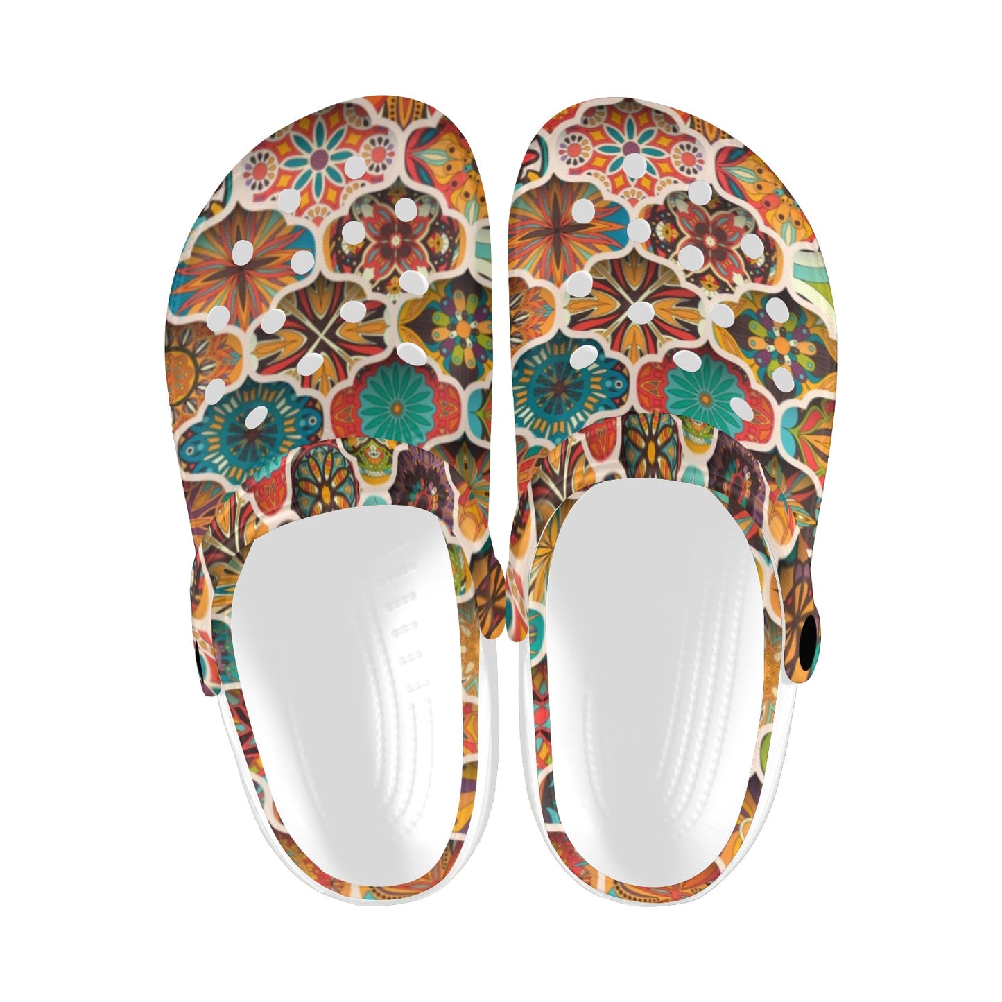 Mandala Mosaic Themed Design Print Unisex Clogs Shoes