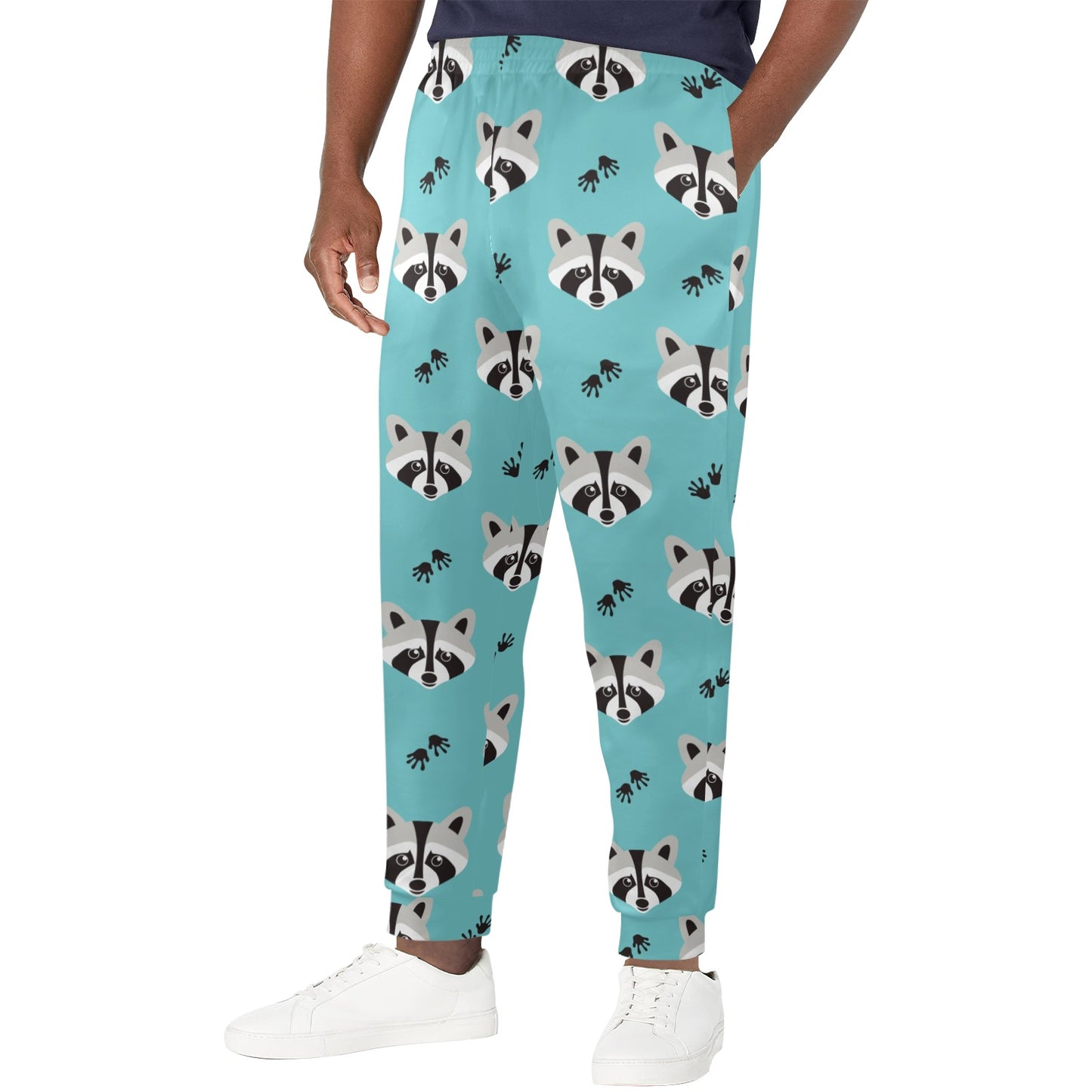 Raccoon Pattern Print Design A01 Men's Casual Track Pants