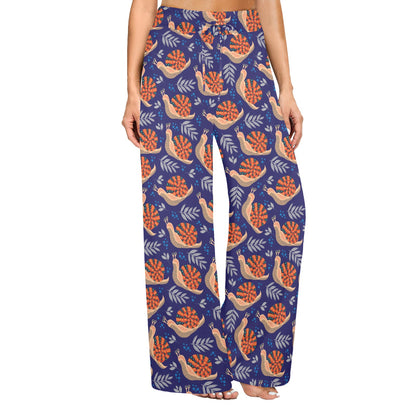 Snail Print Design LKS401 Women's Wide Leg Lounge Pants