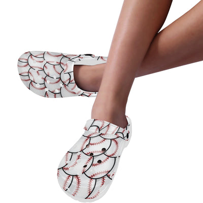 Baseball Pattern Unisex Clogs Shoes