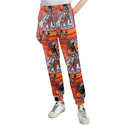 African Print Pattern Women's Casual Track Pants