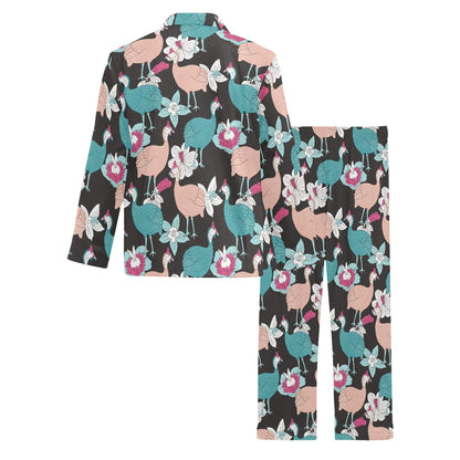 Guinea Fowl Pattern Print Design 03 Men's Long Pajama Set