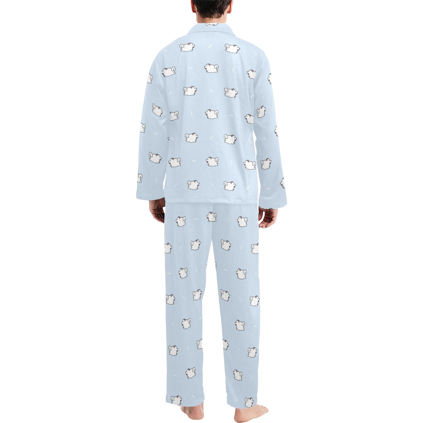 Samoyeds Print Design LKS302 Men's Long Pajama Set