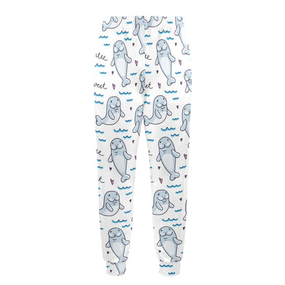 Manatee Baby Pattern Print Design 03 Men's Casual Track Pants