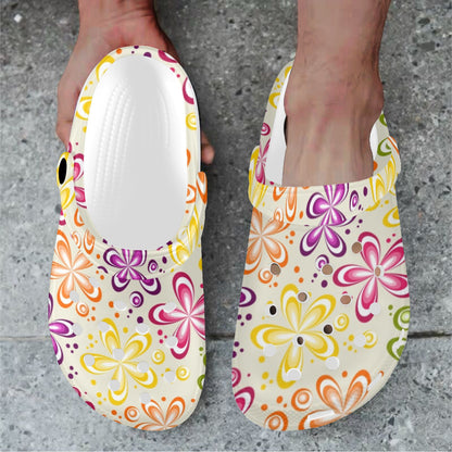 Flower Power Colorful Design Print Unisex Clogs Shoes