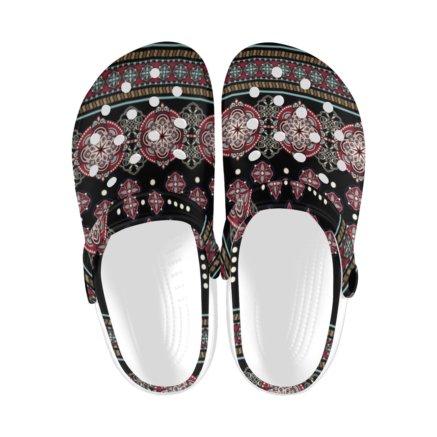 Ethnic Dot Style Print Pattern Unisex Clogs Shoes