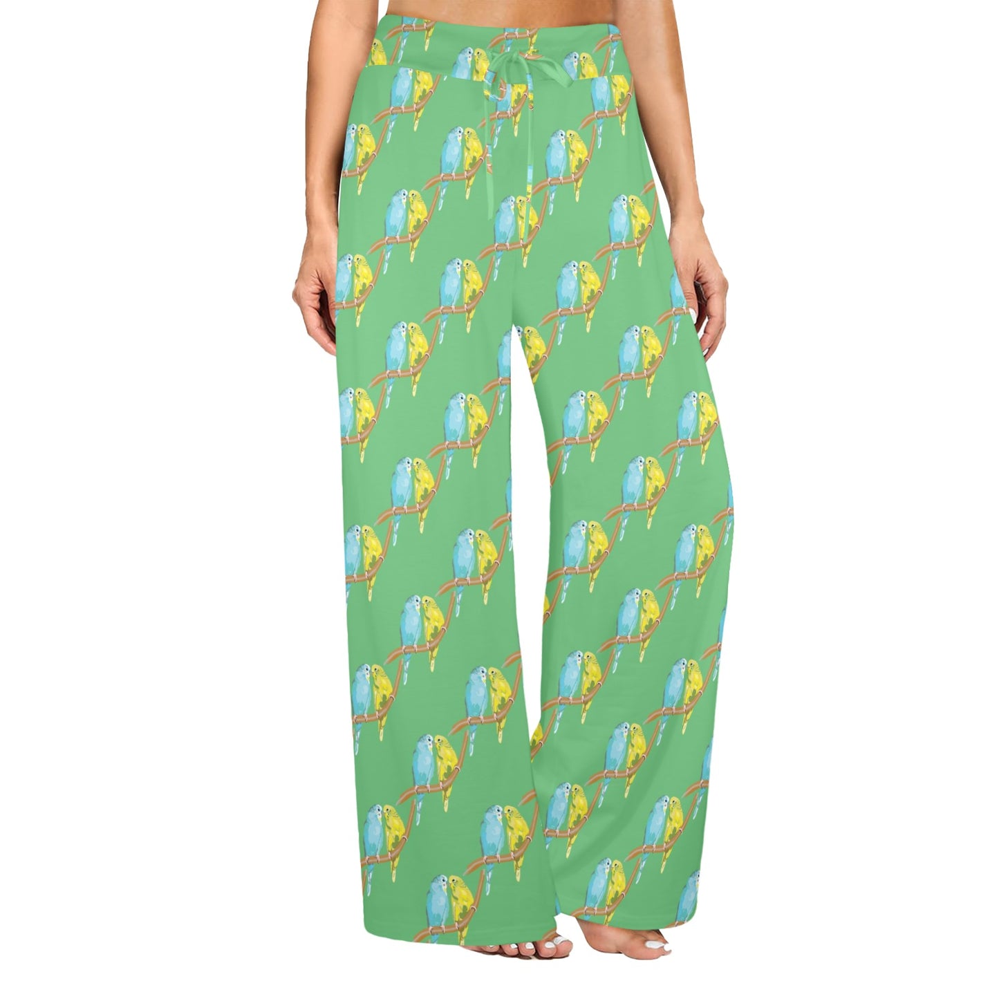 Budgerigar Pattern Print Design 01 Women's Wide Leg Lounge Pants