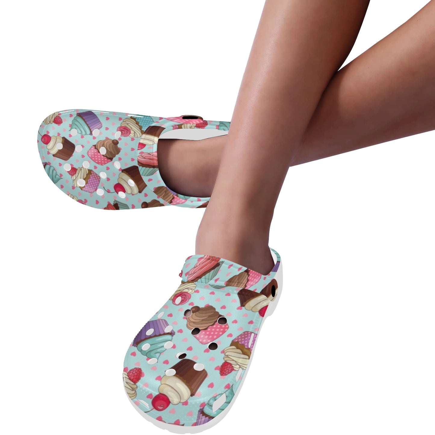 Cupcakes Fancy Heart Print Pattern Unisex Clogs Shoes