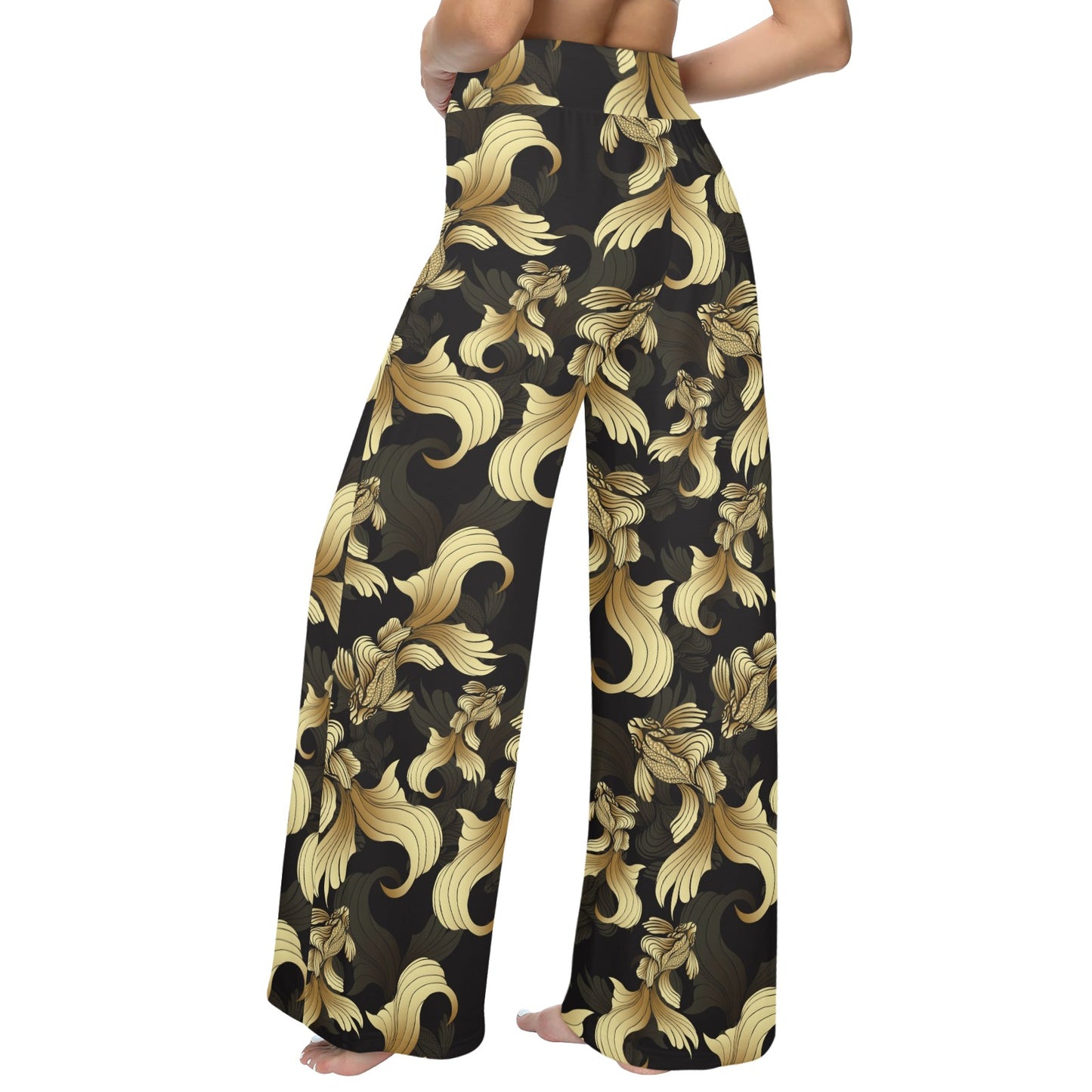 Goldfish Pattern Print Design 02 Women's Wide Leg Lounge Pants