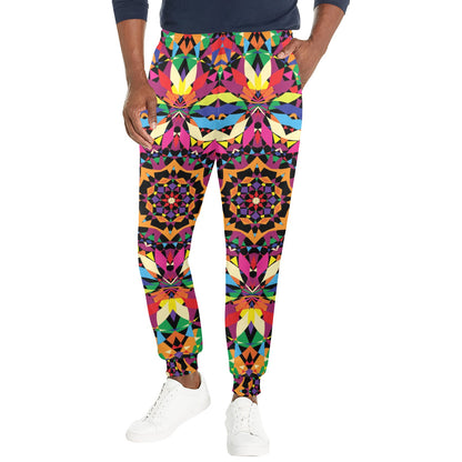 Kaleidoscope Pattern Print Design 02 Men's Casual Track Pants