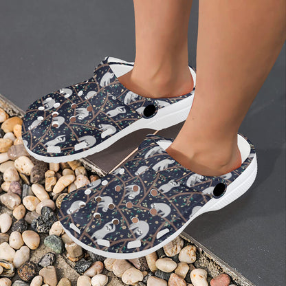 Sloth Happy Design Themed Print Unisex Clogs Shoes