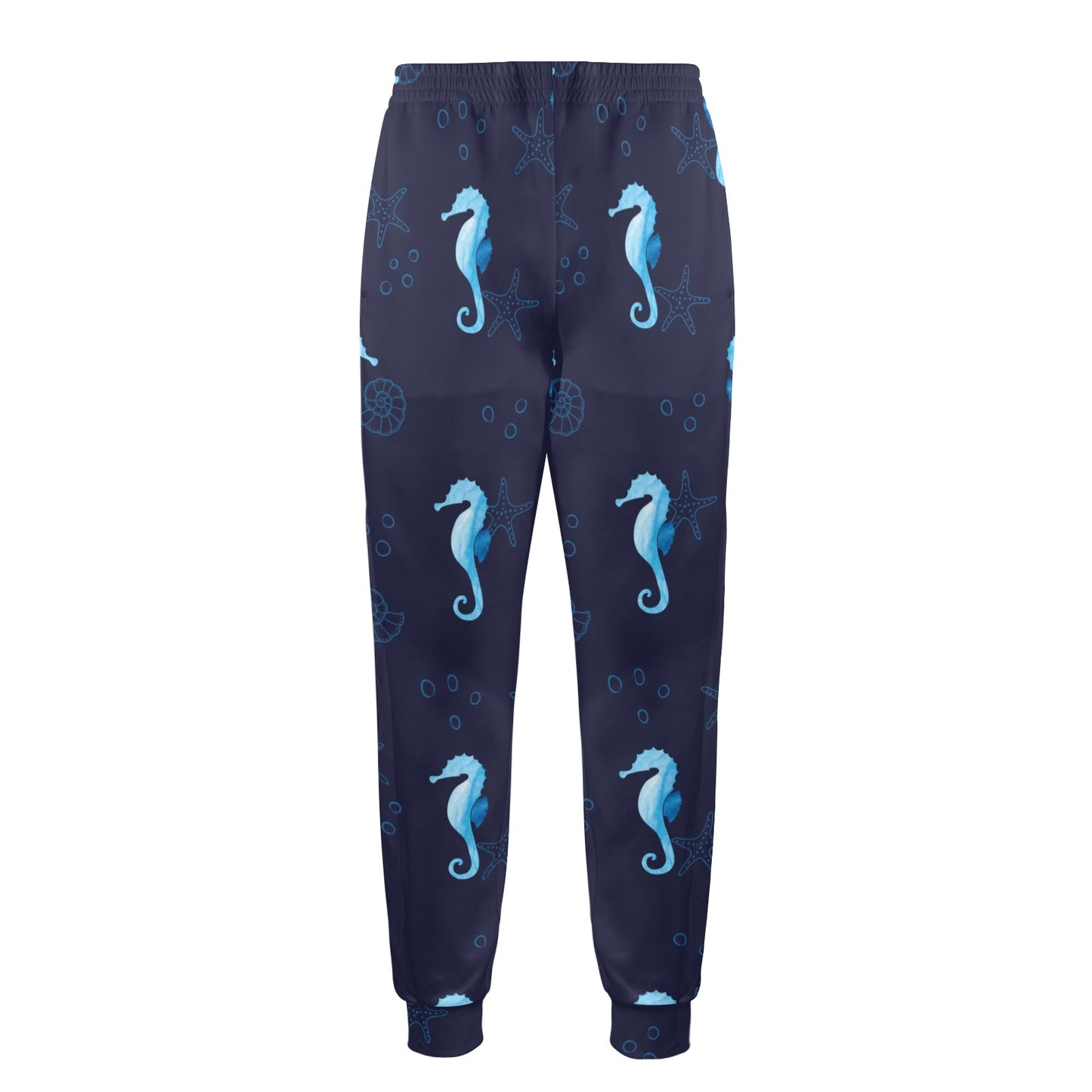 SeaHorse Blue neon Pattern Print Design 03 Men's Casual Track Pants