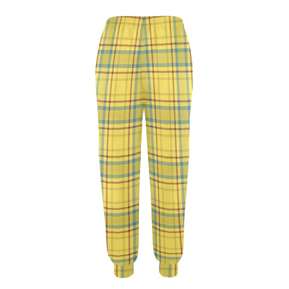 Tartan Yellow Print Design LKS301 Women's Casual Track Pants