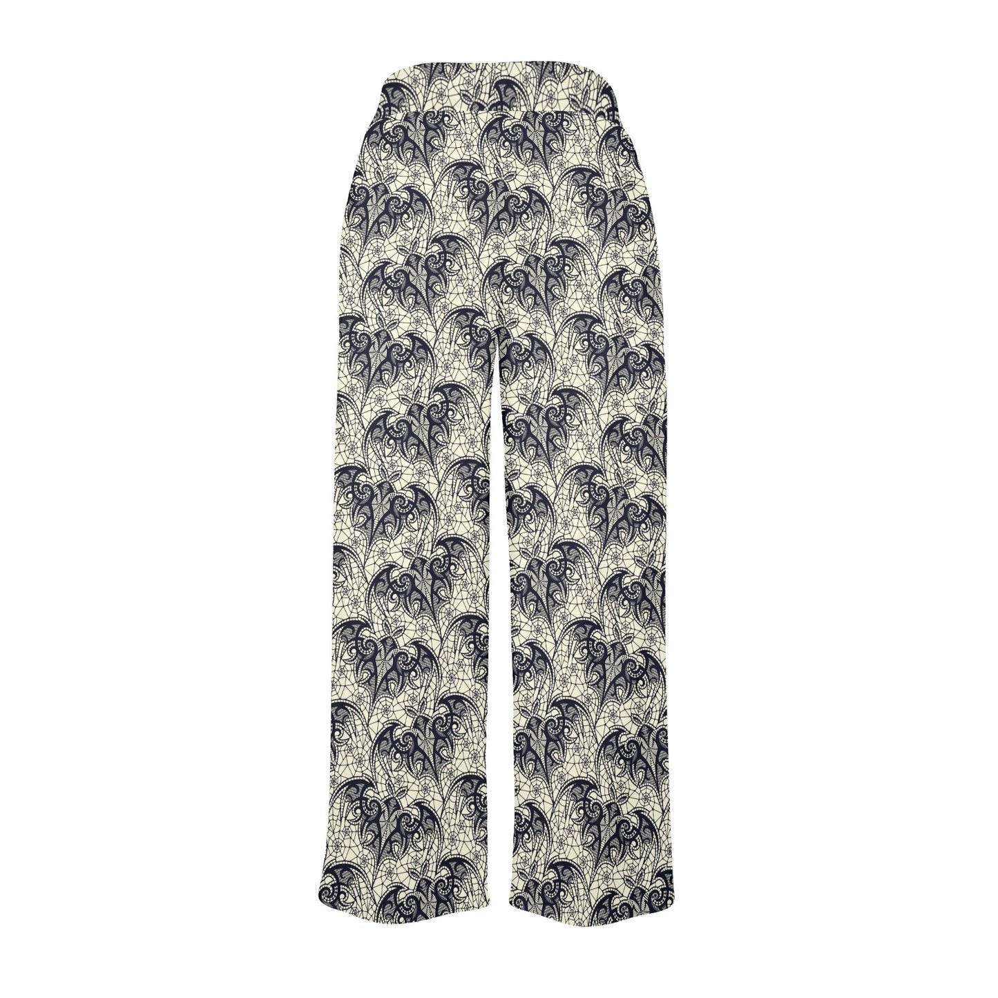 Bat Tribal Pattern Print Design 06 Women's Wide Leg Lounge Pants
