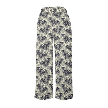 Bat Tribal Pattern Print Design 06 Women's Wide Leg Lounge Pants