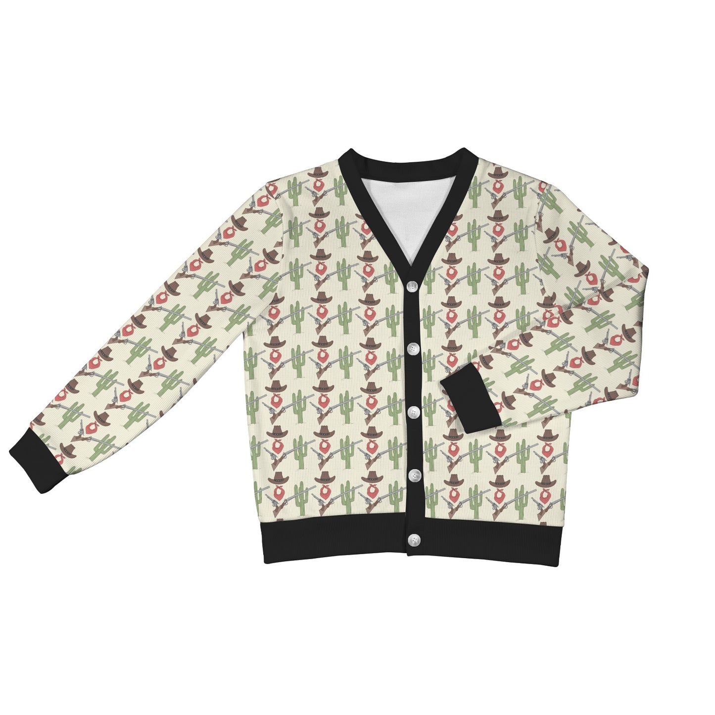 Western Cowboy Print Women's Cardigan