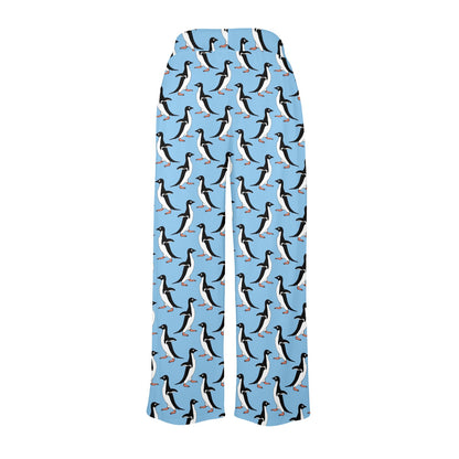 Penguin Dance Pattern Women's Wide Leg Lounge Pants