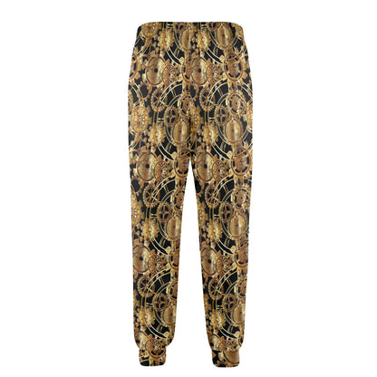 Steampunk Gear Design Themed Print Men's Casual Track Pants