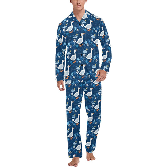 Goose Print Design LKS405 Men's Long Pajama Set