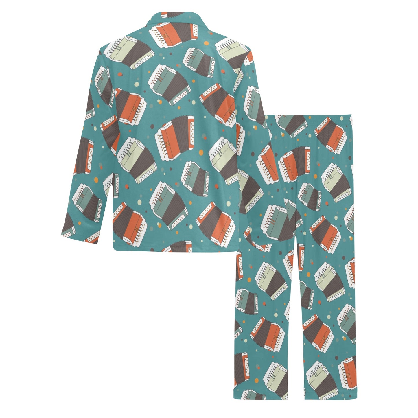 Accordion Pattern Print Design 02 Men's Long Pajama Set