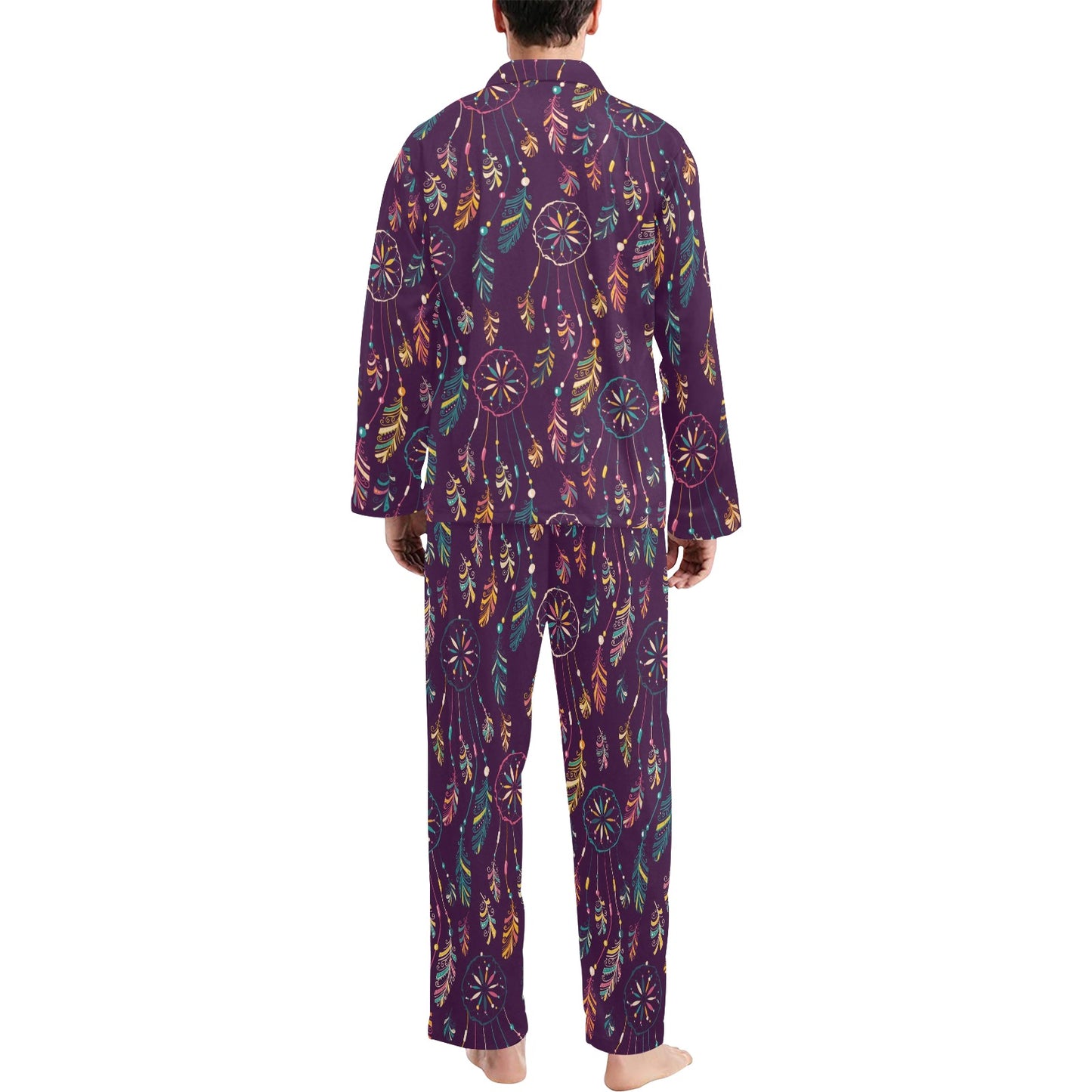 Dream Catcher Boho Design Men's Long Pajama Set