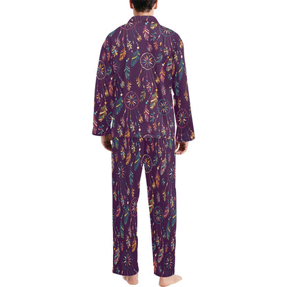 Dream Catcher Boho Design Men's Long Pajama Set