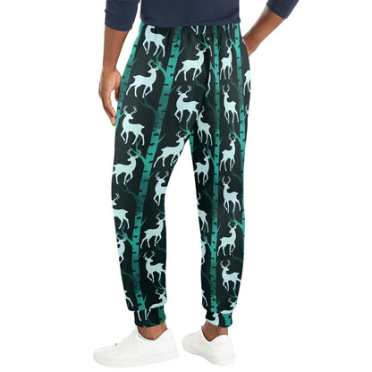 Deer Jungle Print Pattern Men's Casual Track Pants