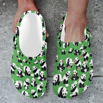 Panda Bear Pattern Themed Print Unisex Clogs Shoes