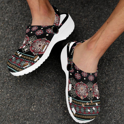 Ethnic Dot Style Print Pattern Unisex Clogs Shoes