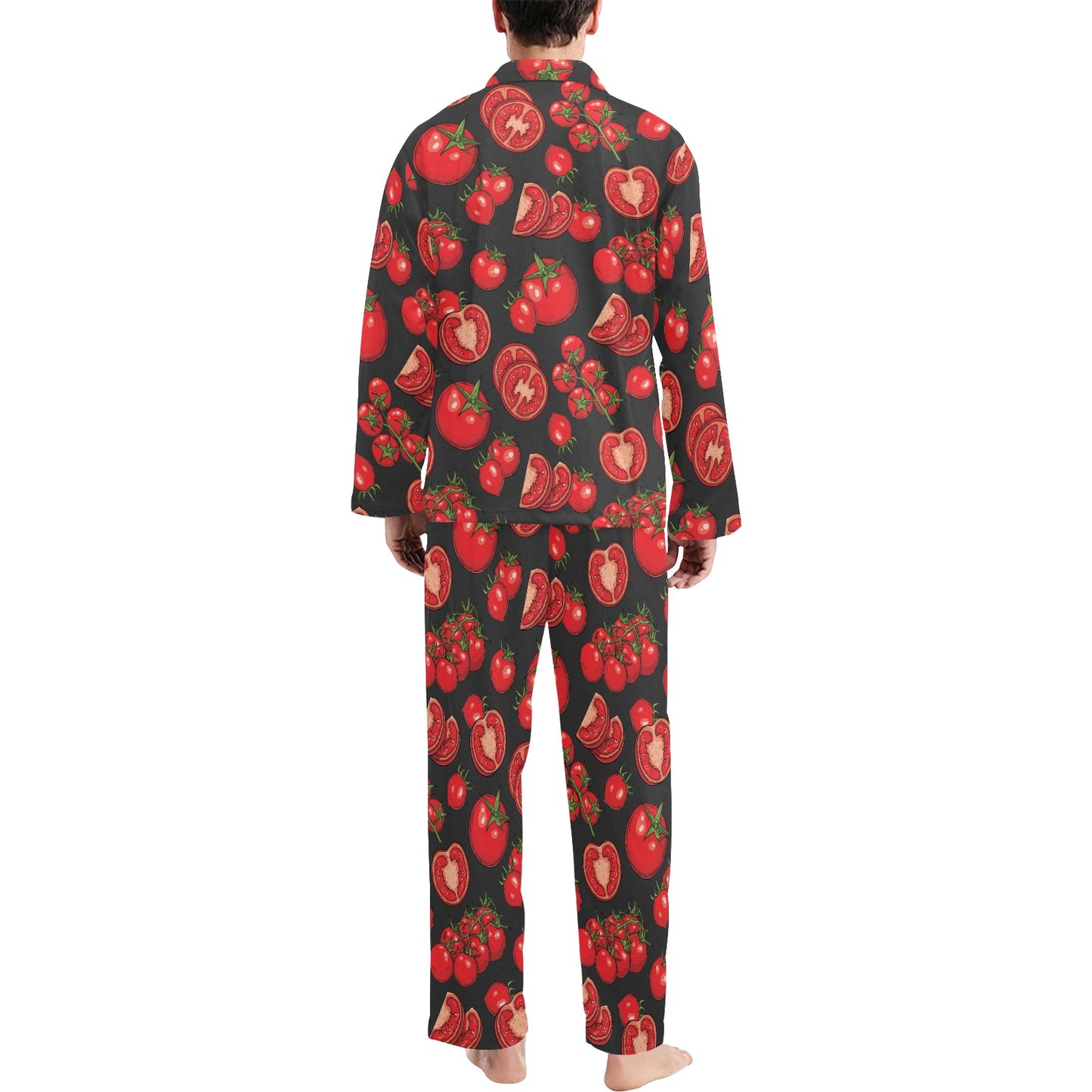 Tomato Print Design LKS303 Men's Long Pajama Set