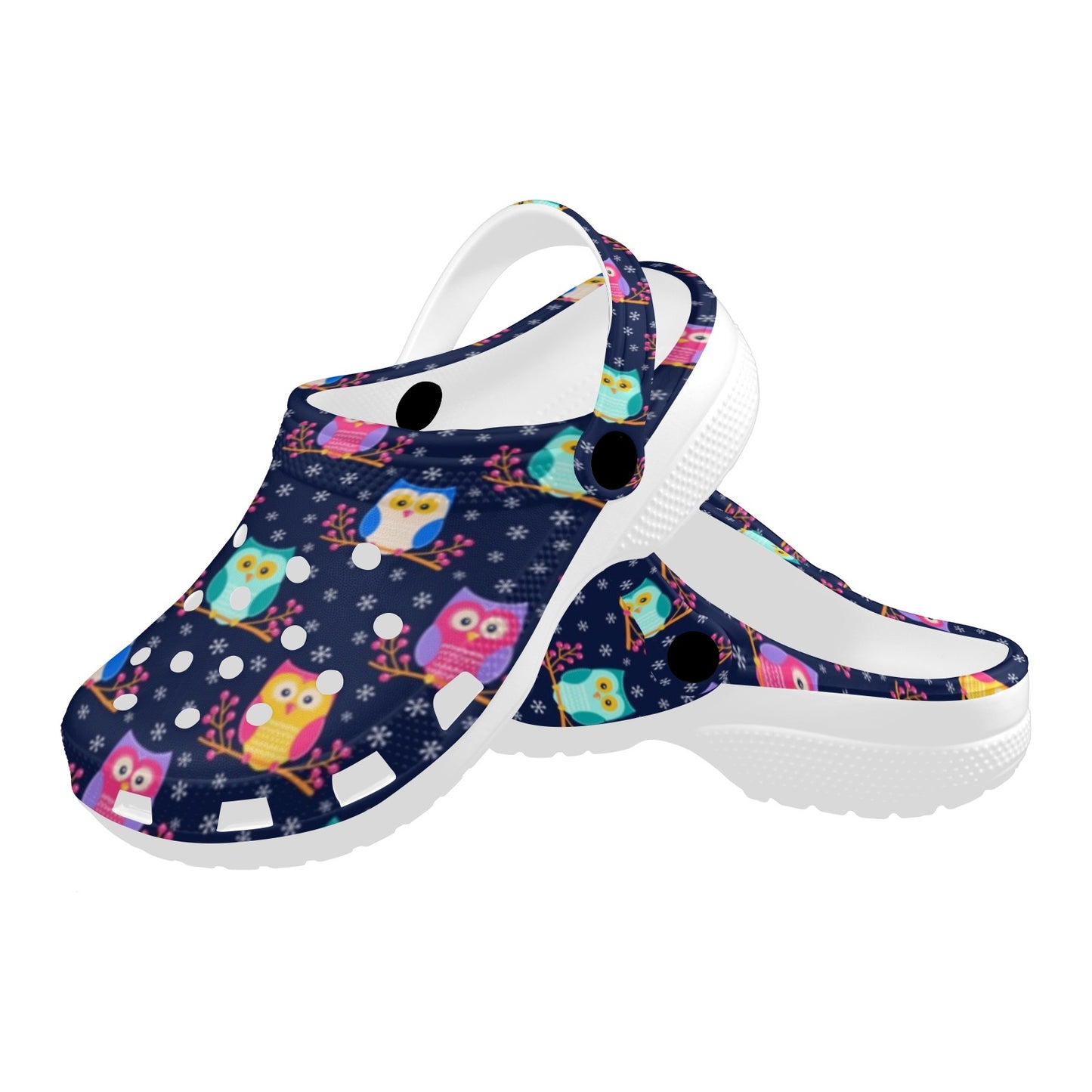 Owl Cute Themed Design Print Unisex Clogs Shoes