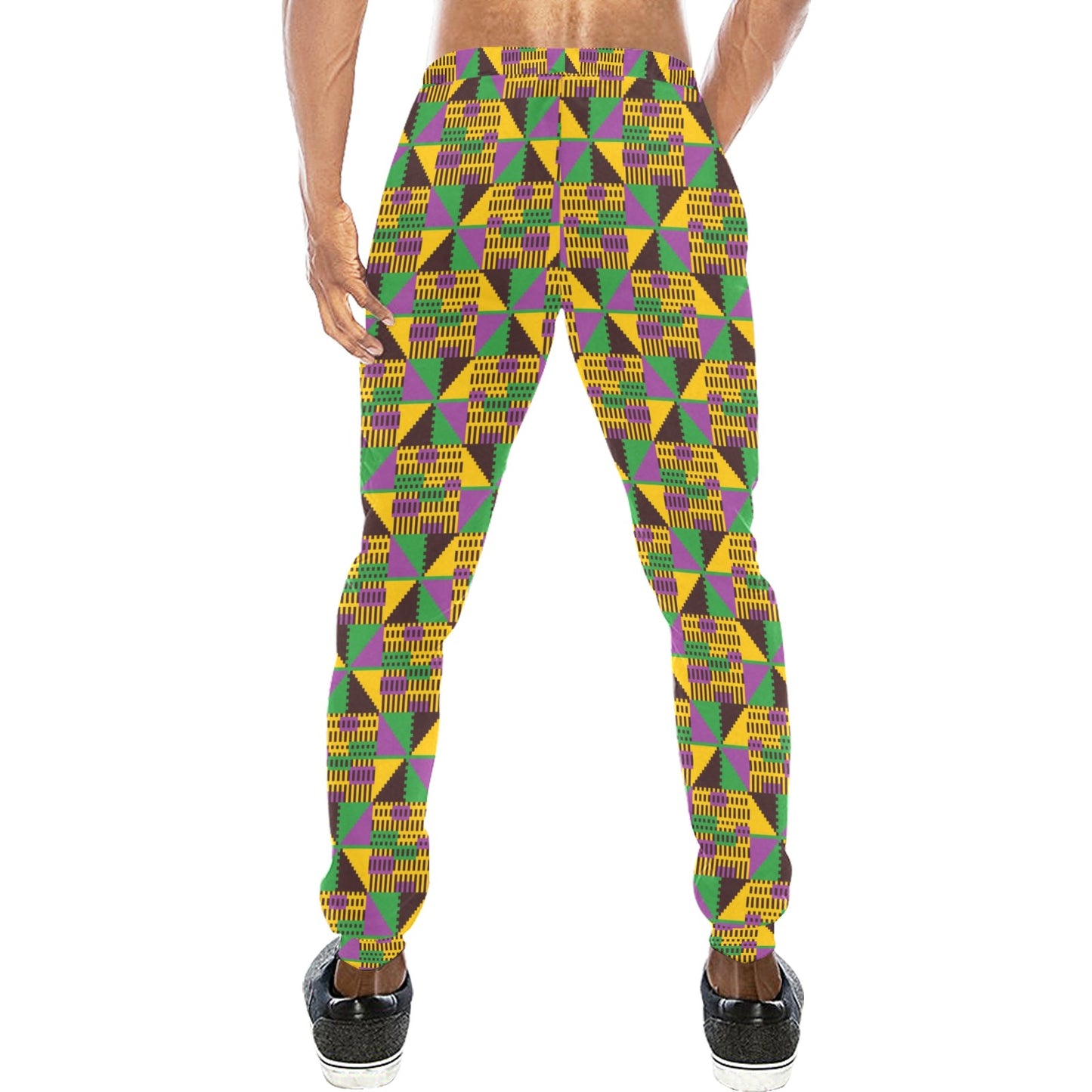 Kente Triangle Design African Print Men's Sweatpants