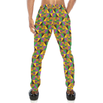 Kente Triangle Design African Print Men's Sweatpants