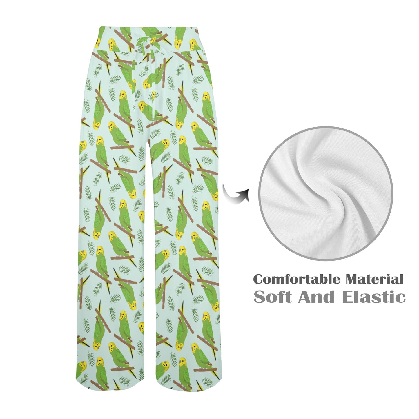 Budgerigar Pattern Print Design 04 Women's Wide Leg Lounge Pants