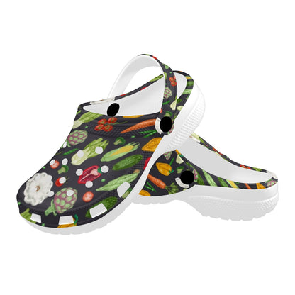 Vegan Pattern Themed Design Print Unisex Clogs Shoes