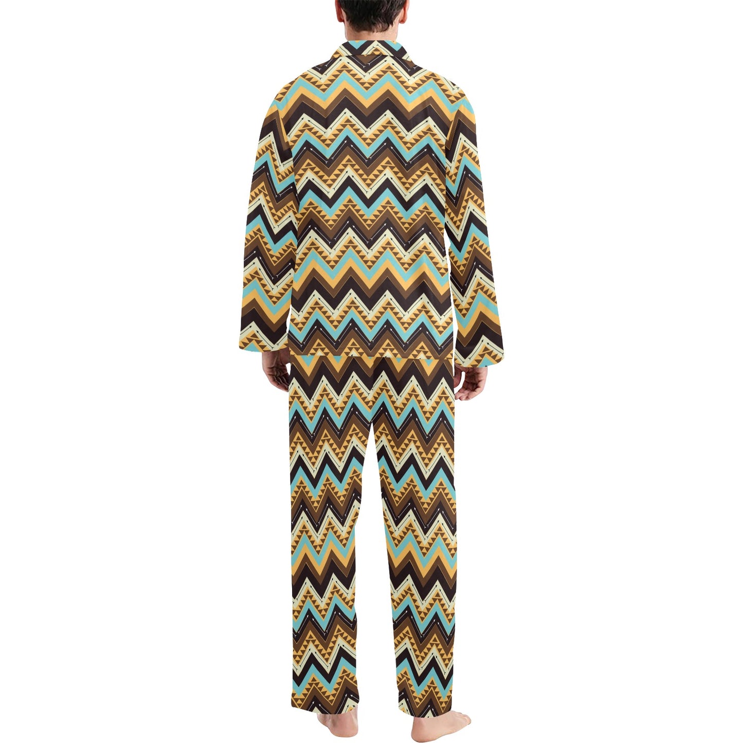 Southwest Pattern Print Design LKS301 Men's Long Pajama Set