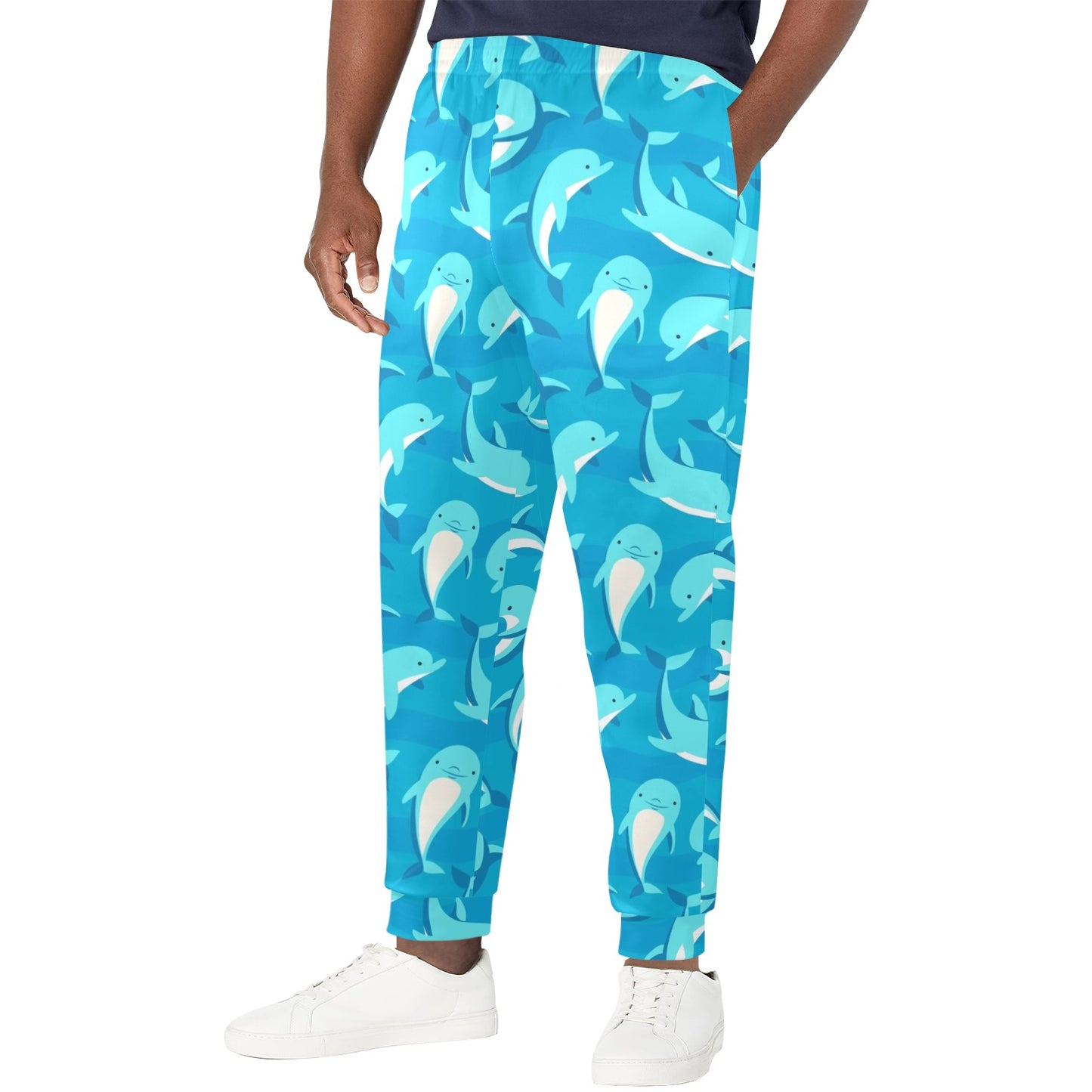 dolphin cute Design Print Pattern JJ0123 Men's Casual Track Pants