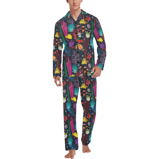 Underwater Cute Print Design LKS303 Men's Long Pajama Set