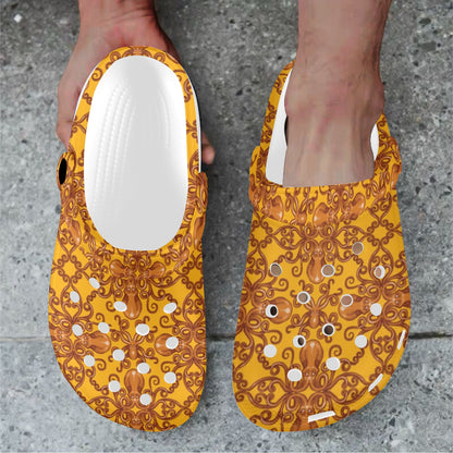 Octopus Background Design Print Unisex Clogs Shoes