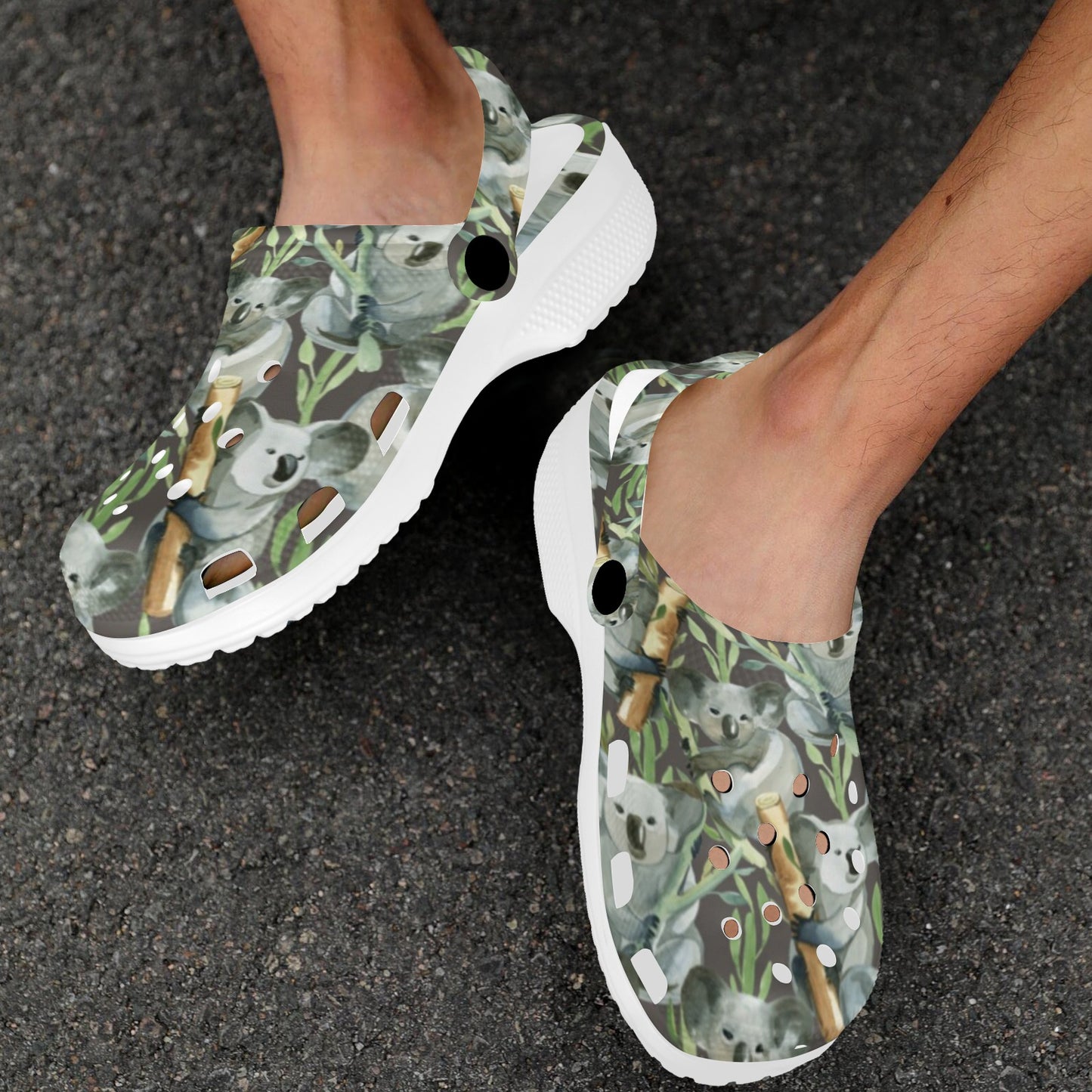 Koala Pattern Design Print Unisex Clogs Shoes