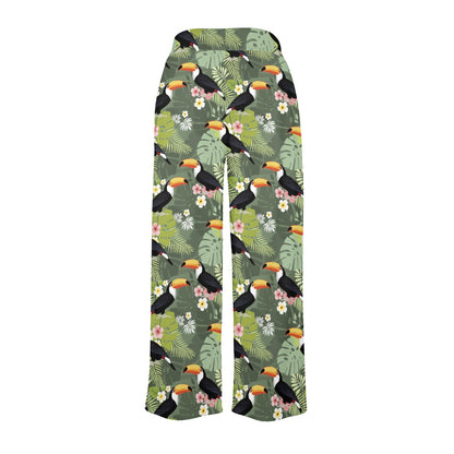 Toucan Print Design LKS304 Women's Wide Leg Lounge Pants